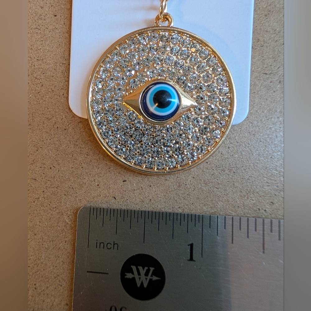 🧿 Gold Evil Eye Keychain & Charm with Blue Accents - Picture 4 of 5
